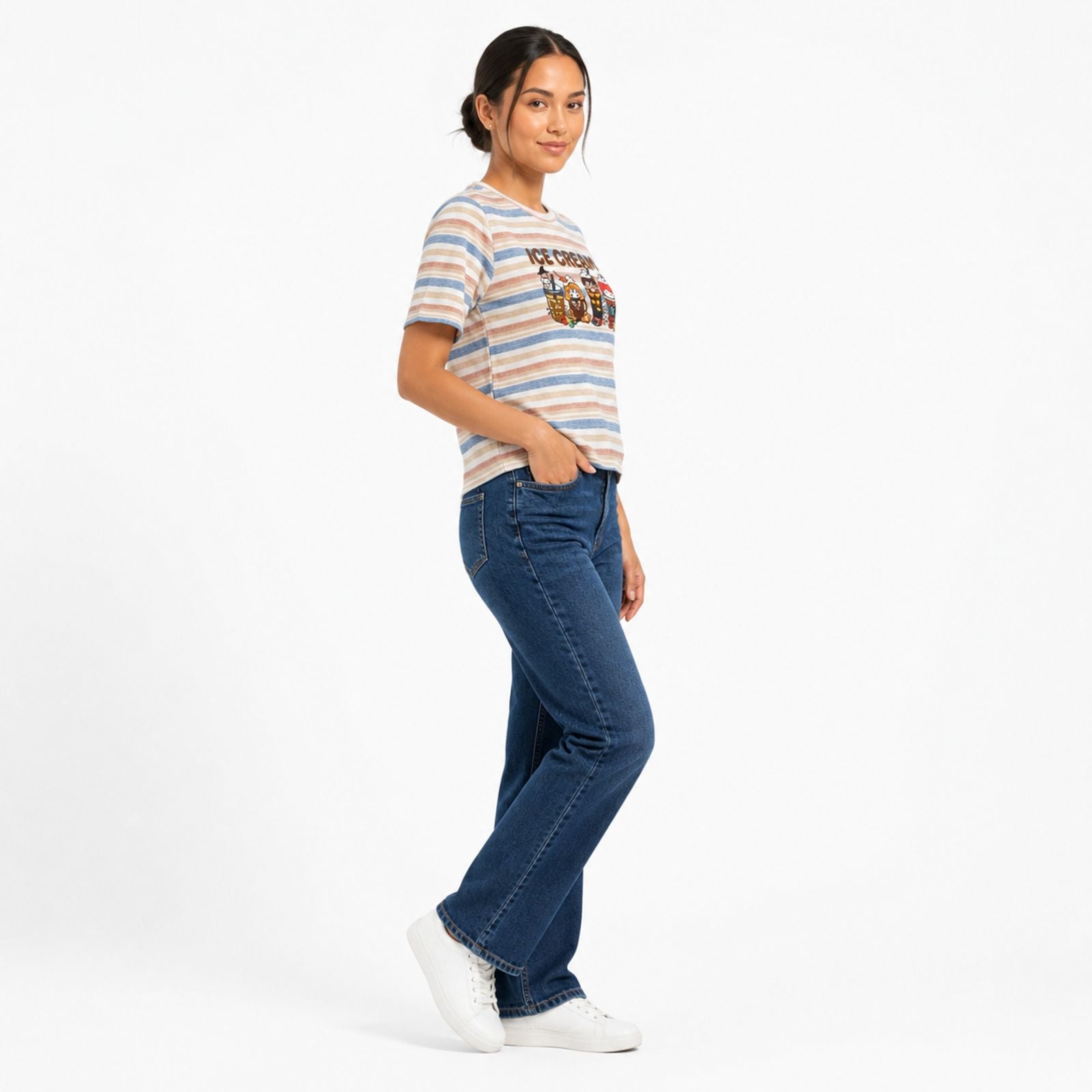 Ice Cream Stripe Graphic Tee-2
