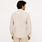 Men's Cream Floral Printed Premium Casual Shirt-1