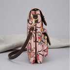 Women's Light Pink Floral Print Crossbody Sling Bag with Adjustable Strap-4