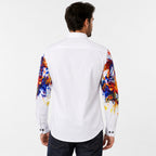 Men's White Tiger Graphic Printed Shirt-3