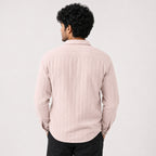Men's Peach Textured Casual Cotton Shirt-1