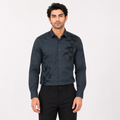 Men's Olive Green Embroidered Formal Shirt-4