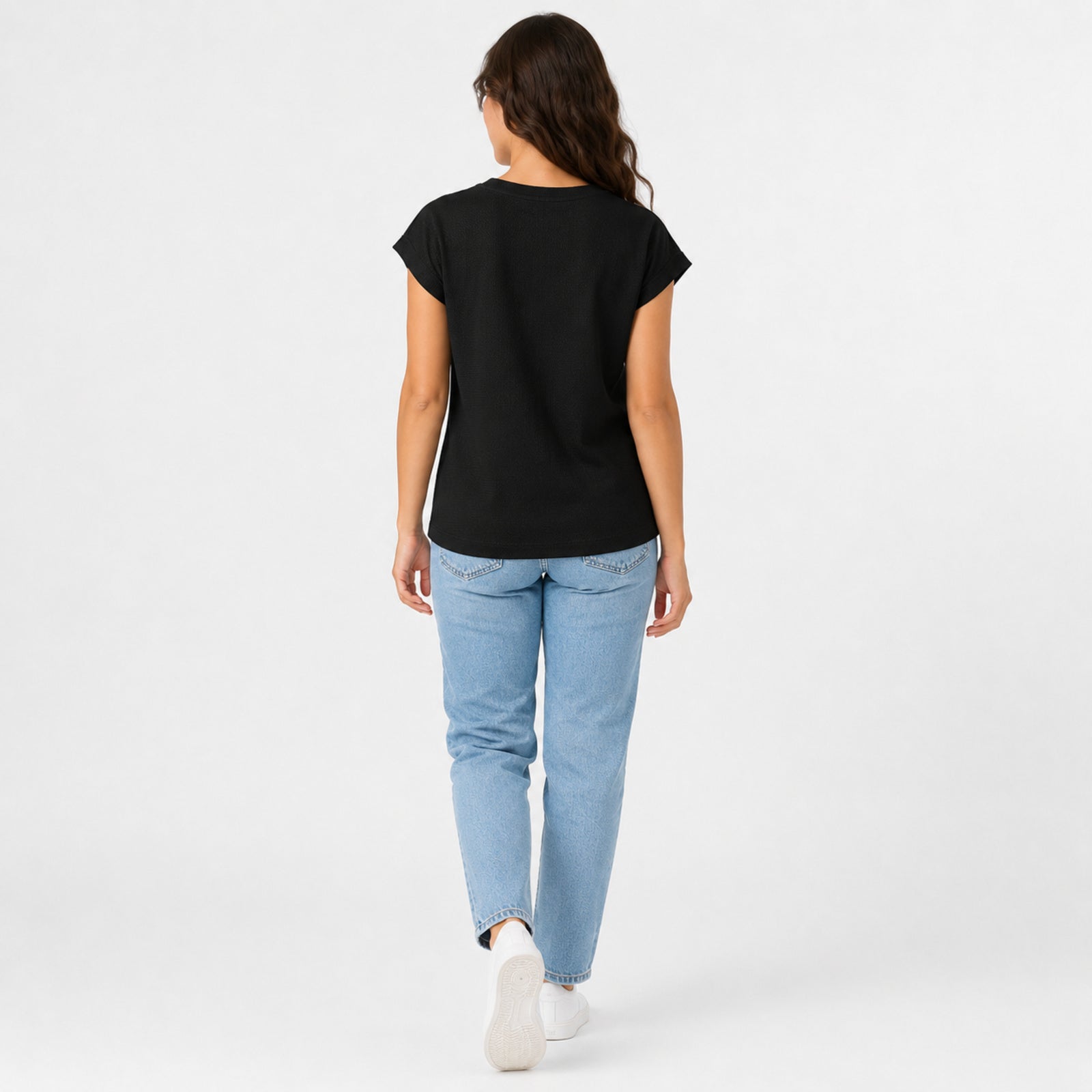 Women's Black Graphic Printed Casual T-Shirt | Soft Everyday Cotton Tee-4