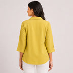 Women's Vivid Lime Parrot Green Muscle Tee with Architectural Padded Shoulders-4