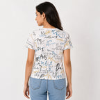 Women's Cute Teddy Bear Graphic Printed White T-Shirt-4
