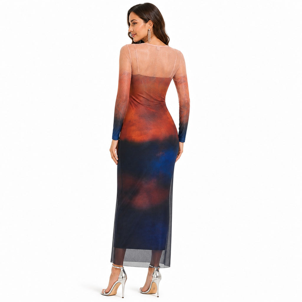 Sunset Ombre Bodycon Dress-3