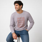 Men's Peach Typography Printed Full Sleeve T-Shirt-1