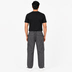 Men's Dark Grey Cargo Jogger Pants with Drawstring Waist-4