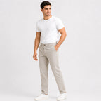 Men's Stone Beige Slim Fit Casual Trousers-3