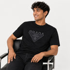 Men's Black Oversized Graphic Print T-Shirt-1