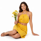 Sunbeam Halter Crop Top & Skirt Co-Ord Set-2