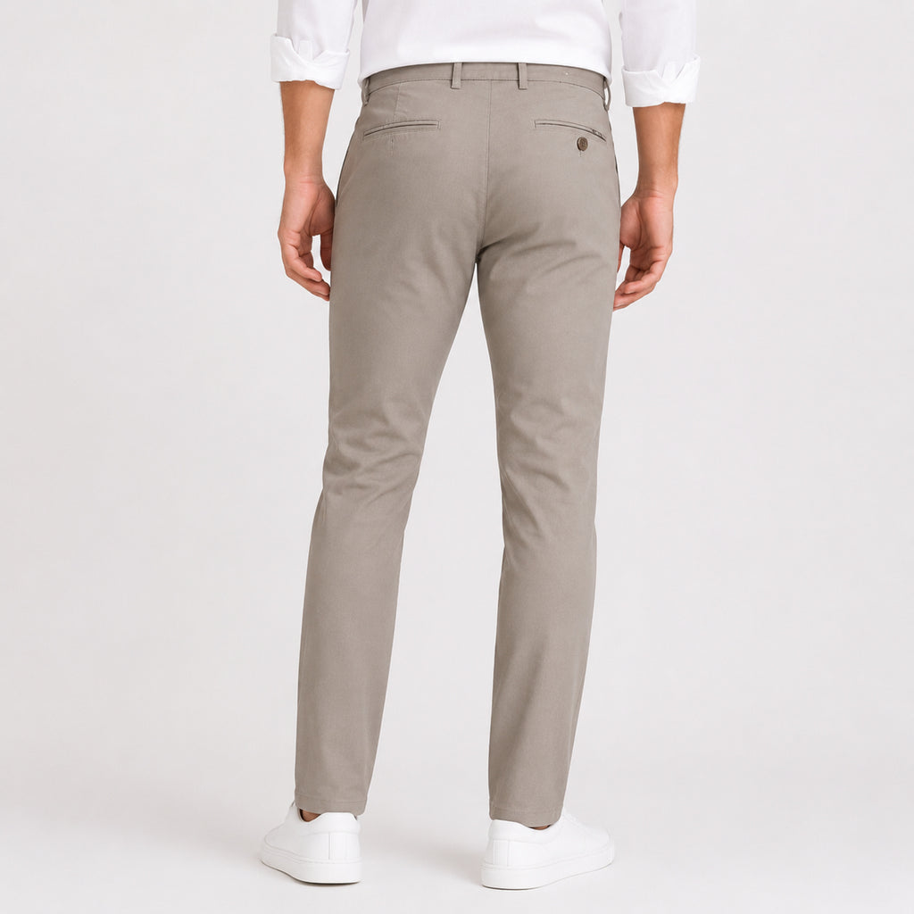 Men's Premium Stone Grey Slim Fit Formal Trousers-4