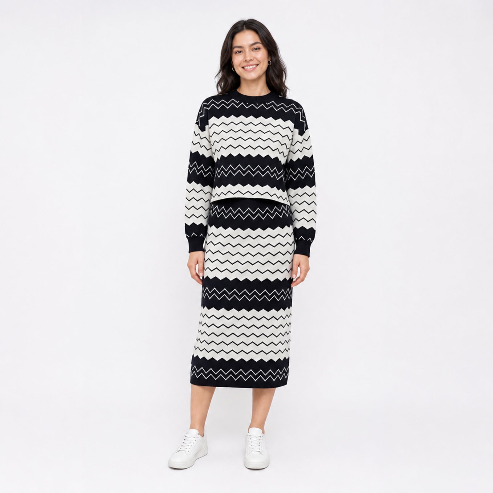 Monochrome Zigzag Co-ord Set-3