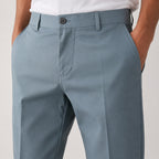 Men's Ice Grey Tailored Slim Fit Formal Trousers-4