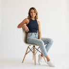 Women's Black Ribbed Sleeveless Crop Tank Top-3