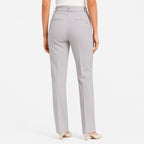Women's Refined Light Grey Tailored Straight Fit Formal Trousers-4