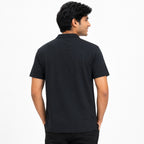 Men's Classic Black Henley Neck T-Shirt-1