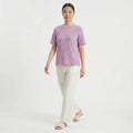 Lavender Textured Crew Neck Top-1