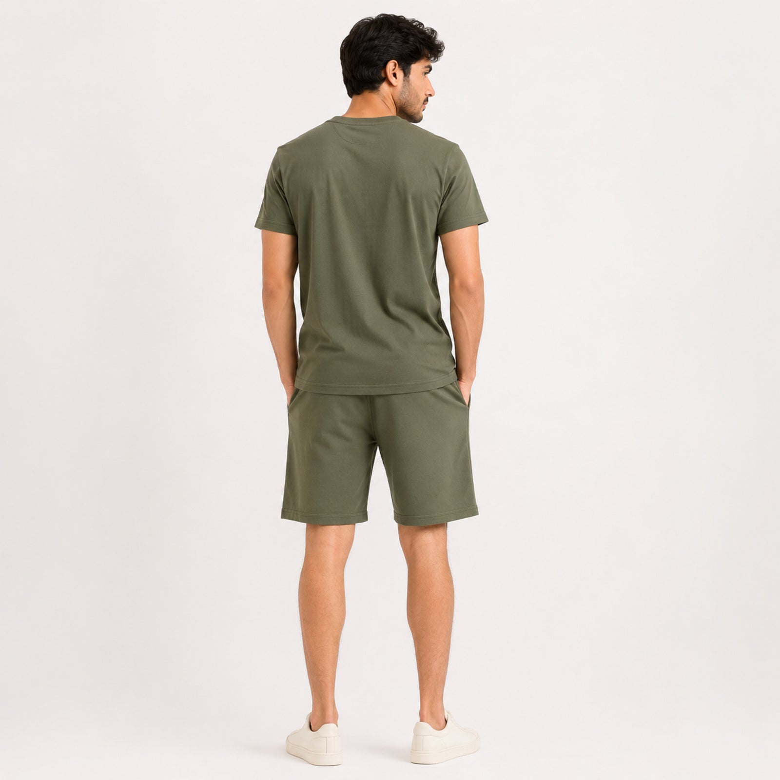 Men's Light Green Typography Varsity Print Performance T-Shirt and Shorts Co-ord Set-2