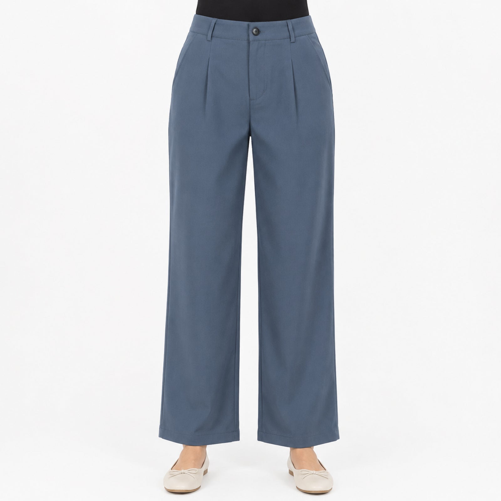 Women's Dusky Teal Elegance Trousers-3