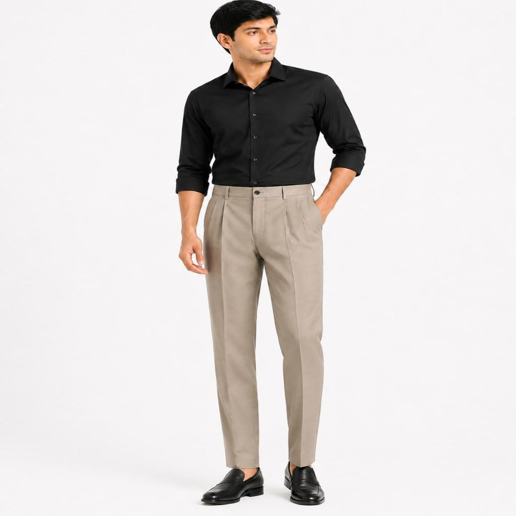 Men's Heritage Beige Tailored Dress Pants-1
