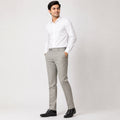 Men's Sandstone Beige Slim Fit Formal Trousers-3