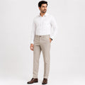 Men's Stone Beige Slim Fit Casual Trousers-1