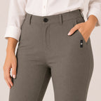Women's Sleek Grey Tailored Formal Executive Trousers-2