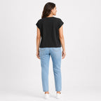 Women's Black Graphic Print Relaxed Fit T-Shirt | Premium Casual Cotton Top-4