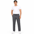 Men's Green Pinstripe Elastic Waist Straight Fit Casual Pants-1