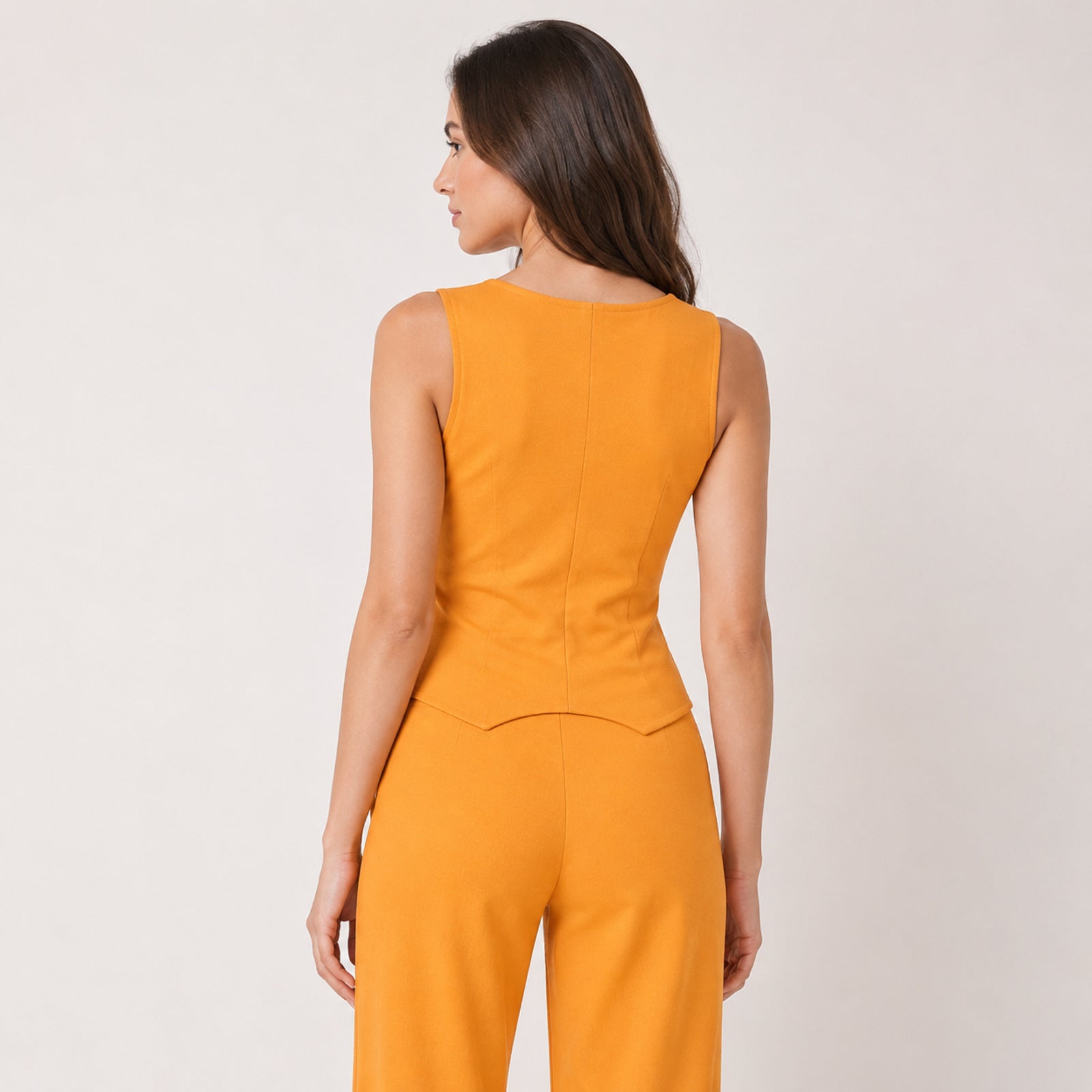 Women's Mustard Yellow Elegant Waistcoat Co-Ord Set-2