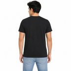 Men's Navy Blue Vertical Line Graphic Crew Neck T-Shirt | Regular Fit Half Sleeve Casual Tee-4