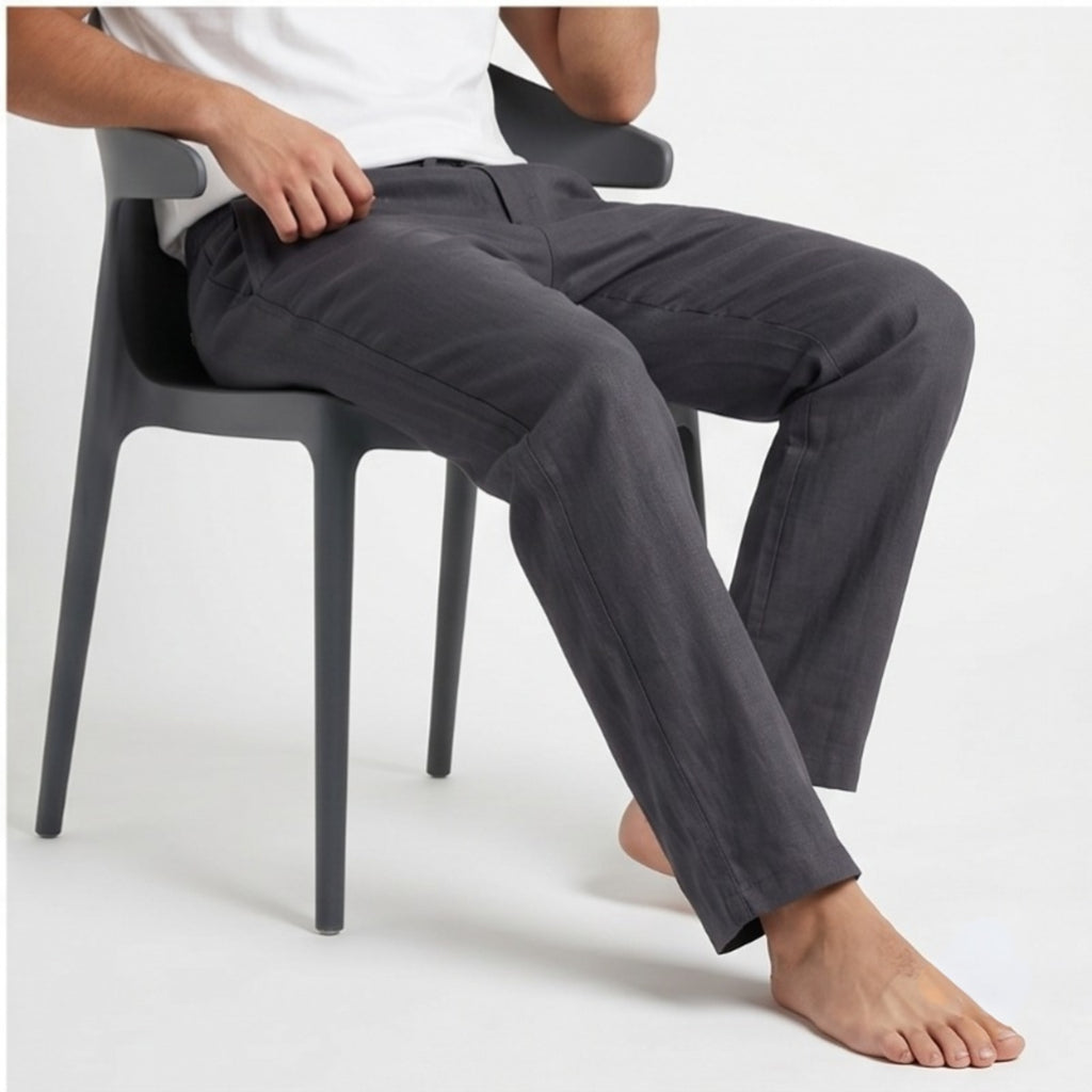 Men's Midnight Black Relaxed Fit Lounge Trousers-1