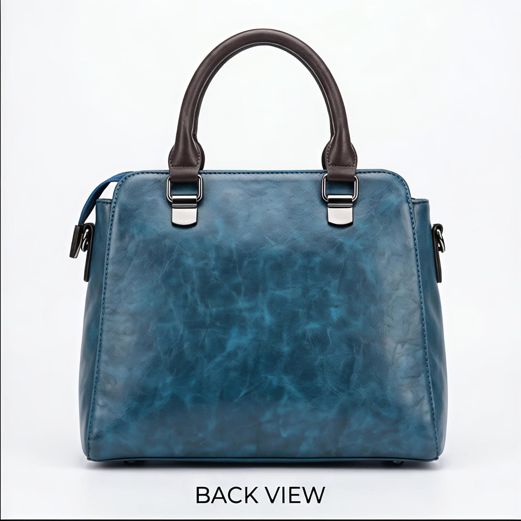 Azure Luxe Structured Handbag-1