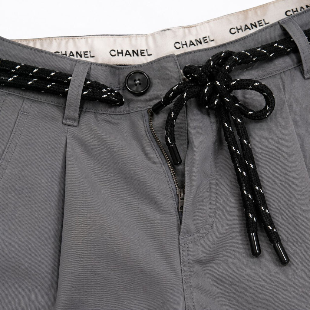 Men's Light Grey Slim Fit Casual Cotton Trousers-3