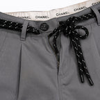 Men's Light Grey Slim Fit Casual Cotton Trousers-3