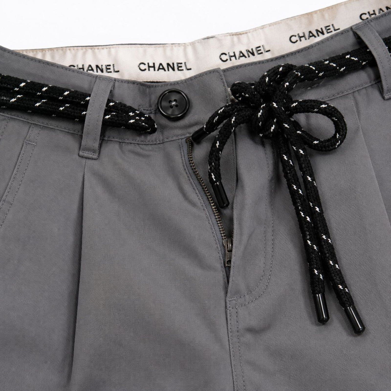 Men's Light Grey Slim Fit Casual Cotton Trousers-3