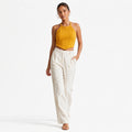 Women's Yellow Halter Neck Crop Top-1