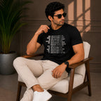 Men's Black Abstract Graphic Casual T-Shirt-1