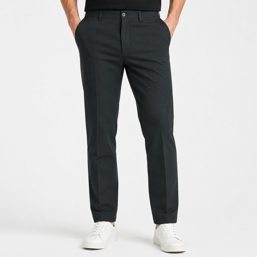 Men's Navy Blue Premium Tailored Smart Casual Trousers-3