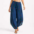 Women's Boho Embroidered Harem Pants – Navy Blue-1