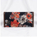Women's Navy Blue Floral Print Long Wallet | Stylish Ladies Clutch Wallet with Snap Closure-2