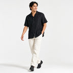 Men's Navy Blue Solid Half Sleeve Casual Shirt-1