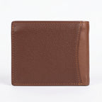 Unisex Luxury Grained Brown Leather Bifold Wallet with Metallic Logo Accent-4