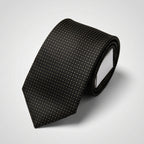 Men's Luxury Micro-Patterned Dark Brown Silk Formal Necktie-4
