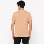 Men's Beige Typographic Graphic Crew Neck T-Shirt | Regular Fit Half Sleeve Casual Tee-4