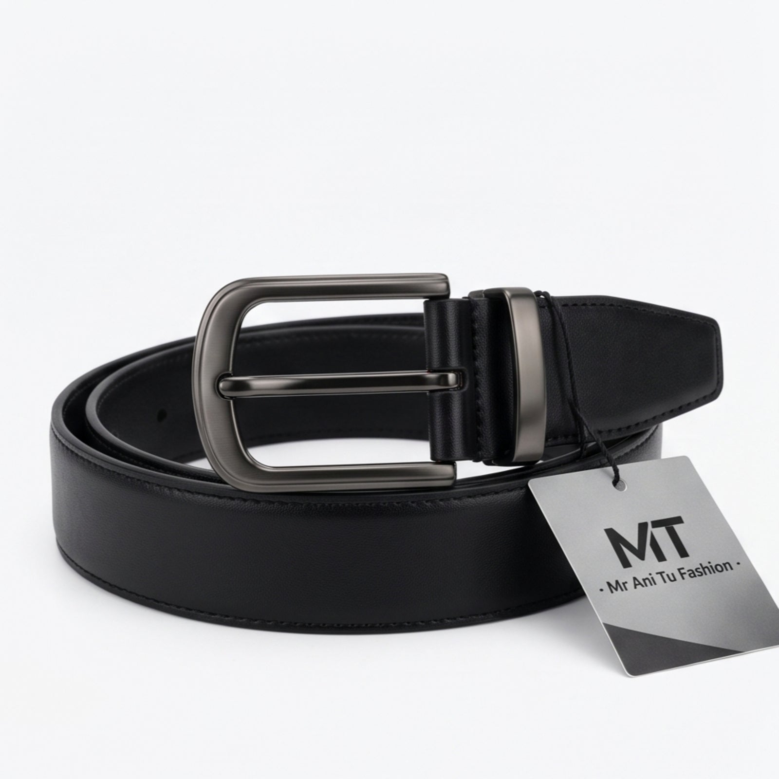 Women’s Elegant Skinny Black Genuine Leather Belt with Polished Gold-Tone Buckle-1