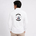 Men's Alpine Guitar Crest Premium White Formal Shirt-3