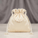 Women's Luxury Cream Embroidered Potli Bag with Pearl Handle and Beaded Floral Clusters-2