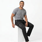 Men's Black Slim Fit Cargo Jogger Pants-1
